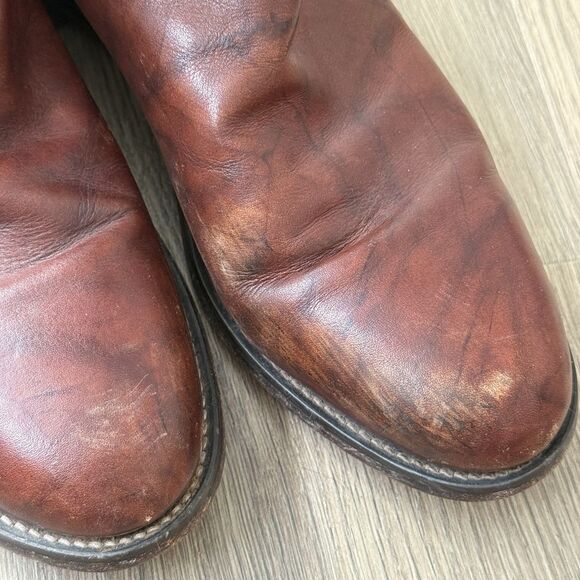 Justin Roper Boots Men 9.5D Classic Deerlite Roper Western Chestnut Marbled 3163 - Picture 6 of 15